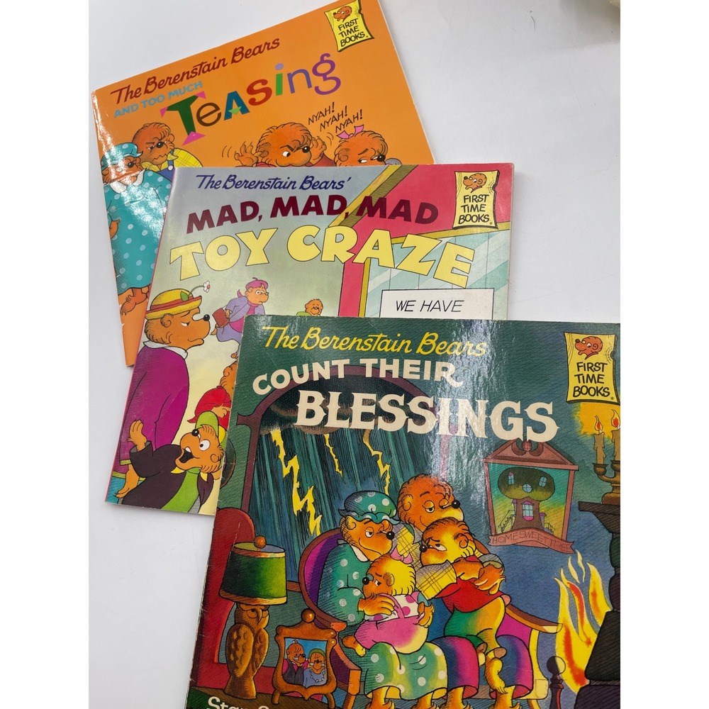 Vintage Berenstain Bears First Time Books Lot of 3 Teasing Toy Craze Blessings